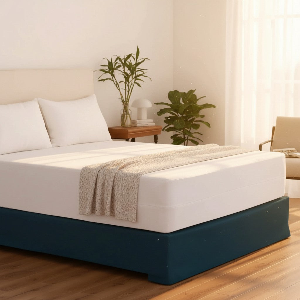 White BPT full-coverage waterproof mattress encasement